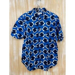 Old Navy Slim Fit Men’s XL Hawaiian Shirt Blue Angel Fish Print Button Down